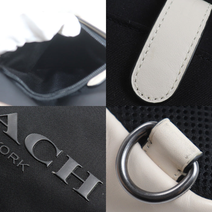 COACH コーチ チャールズ ボディバッグ オフホワイト/ブラック F59320 アウトレット【中古】