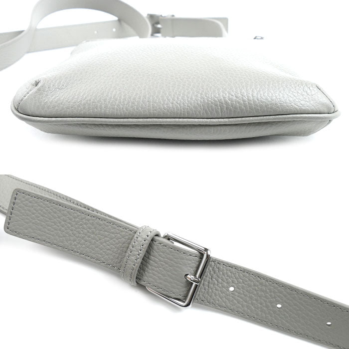 Emporio Armani エンポリオ・アルマーニ スモール フラット ショルダーバッグ グレー Y4M185 メンズ【中古】【美品】