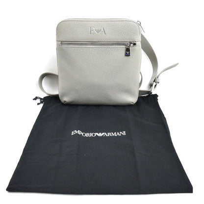 Emporio Armani エンポリオ・アルマーニ スモール フラット ショルダーバッグ グレー Y4M185 メンズ【中古】【美品】