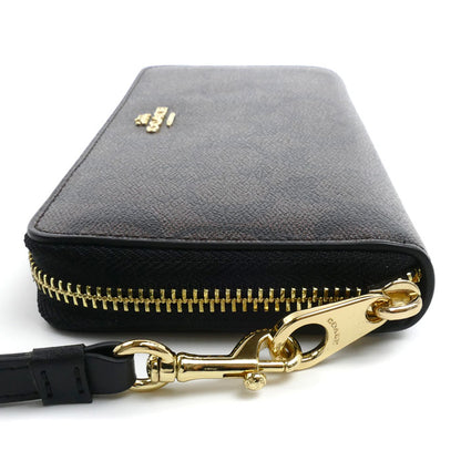 COACH コーチ ロング ジップ アラウンド ウォレット 長財布 ラウンドファスナー ブラウン C4452 IMAA8 レディース【中古】【美品】