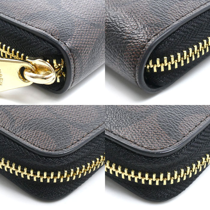 COACH コーチ ロング ジップ アラウンド ウォレット 長財布 ラウンドファスナー ブラウン C4452 IMAA8 レディース【中古】【美品】