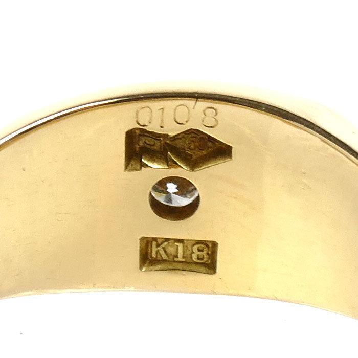 K18YG イエローゴールド リング・指輪 ダイヤモンド0.108ct 21号 7.7g メンズ【中古】