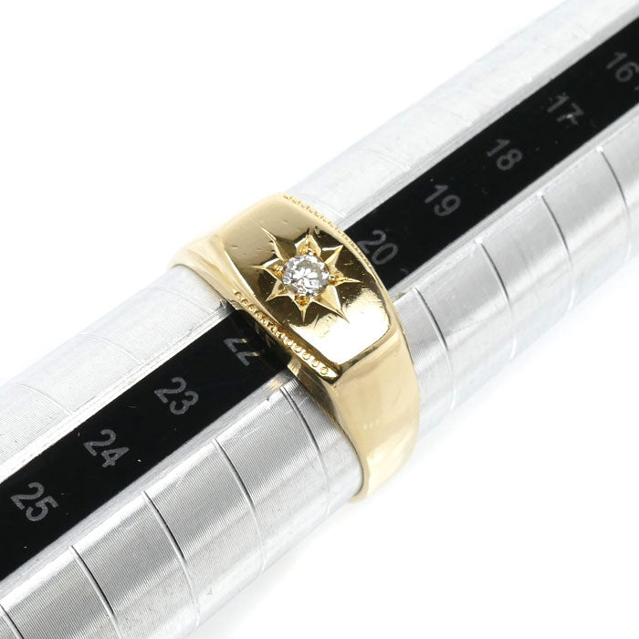 K18YG イエローゴールド リング・指輪 ダイヤモンド0.108ct 21号 7.7g メンズ【中古】