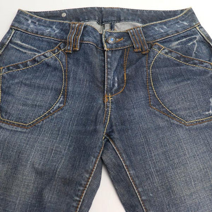 BONAVENTURE ボナベンチャー ローライズ ブーツカット デニムパンツ ブルー 91555 
24 レディース【中古】【美品】