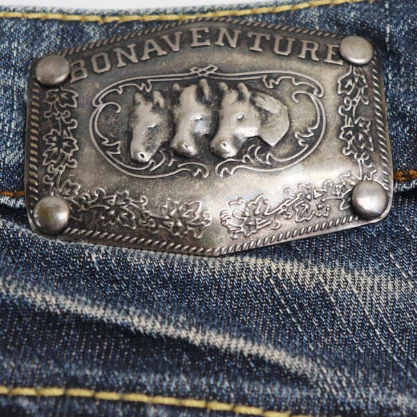 BONAVENTURE ボナベンチャー ローライズ ブーツカット デニムパンツ ブルー 91555 
24 レディース【中古】【美品】