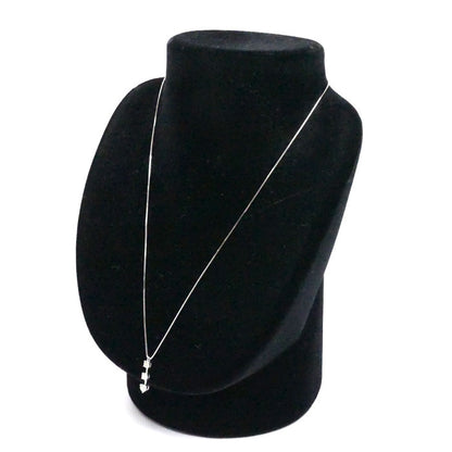 Pt900 Pt850 プラチナ ベネチアチェーン 3Pダイヤ ネックレス ダイヤモンド0.501ct 3.7g ～44.5cm フリーチェーン レディース【中古】