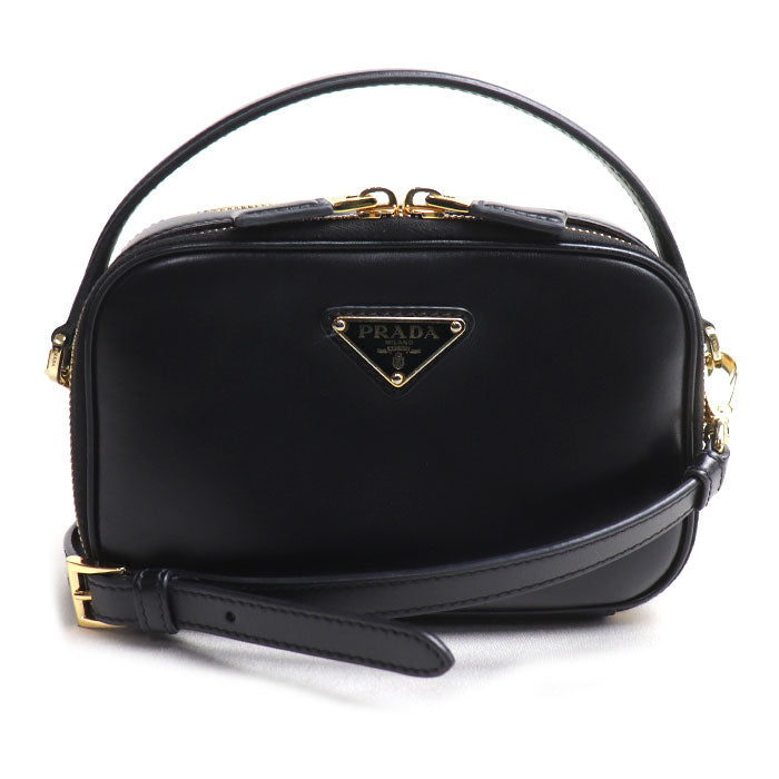 PRADA プラダ オデット レザー ミニバッグ 2Wayショルダーバッグ ブラック 1BH203 ASK F0002 IC レディース【中古】