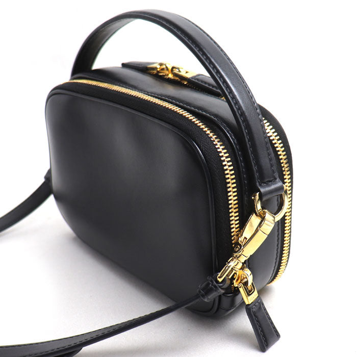PRADA プラダ オデット レザー ミニバッグ 2Wayショルダーバッグ ブラック 1BH203 ASK F0002 IC レディース【中古】