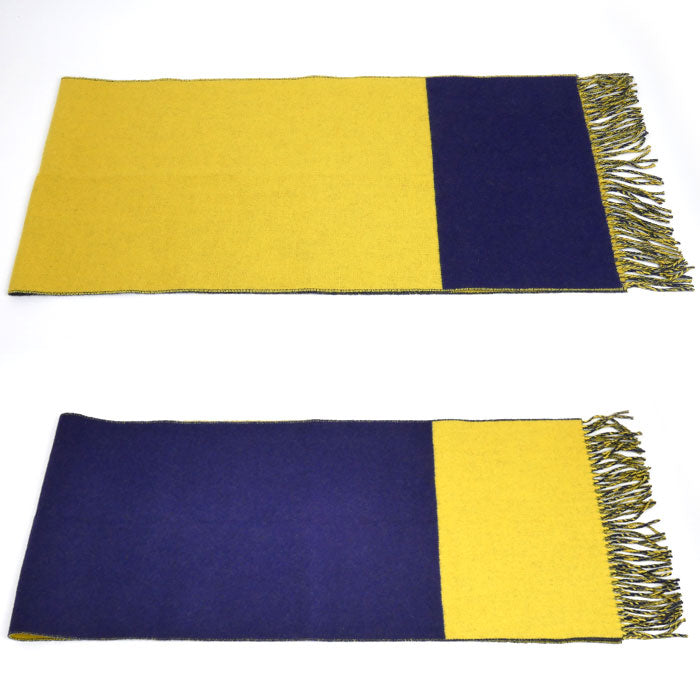 HERMES エルメス カシミヤ バイカラー マフラー ブルー イエロー メンズ【中古】【美品】