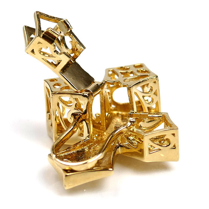 ゆきざき K18YG イエローゴールド ダブルトップ クロス ペンダントトップ W50121.12.6.5 ダイヤモンド0.56ct 5.7g ユニセックス【中古】【美品】