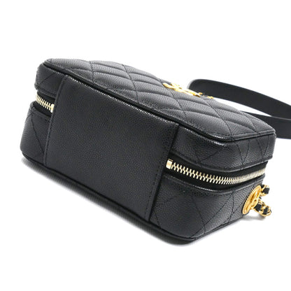 CHANEL シャネル ミニカメラバッグ チェーンショルダー ショルダーバッグ ブラック AP2858 キャビアスキン レディース【中古】【美品】