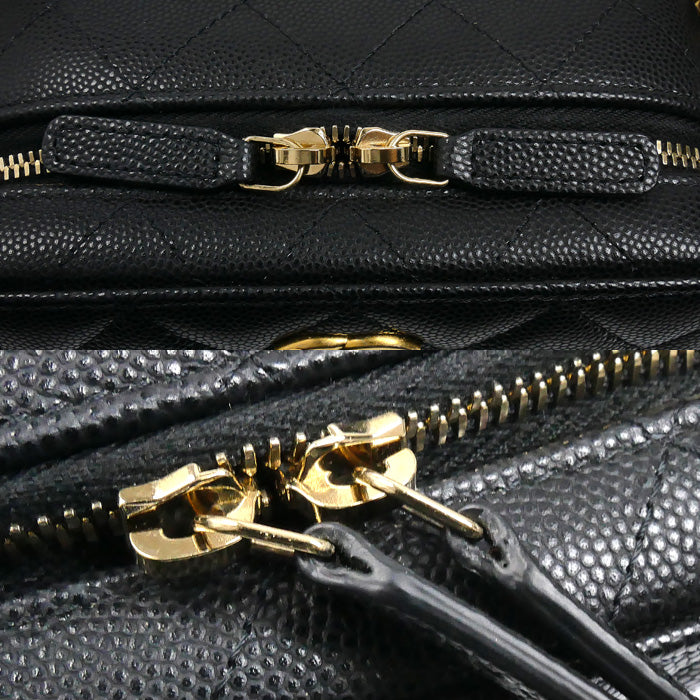 CHANEL シャネル ミニカメラバッグ チェーンショルダー ショルダーバッグ ブラック AP2858 キャビアスキン レディース【中古】【美品】