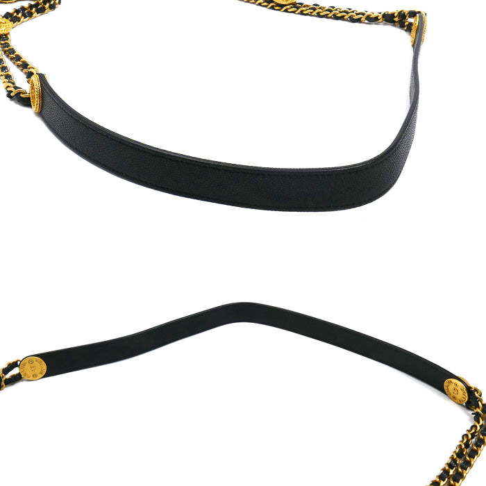 CHANEL シャネル ミニカメラバッグ チェーンショルダー ショルダーバッグ ブラック AP2858 キャビアスキン レディース【中古】【美品】