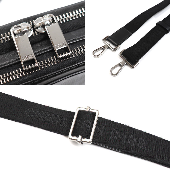 Dior ディオール CDダイヤモンド ショルダーバッグ ブラック 2ESBC119DC メンズ【中古】