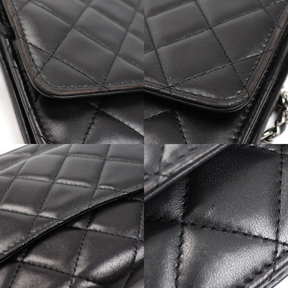 CHANEL シャネル チェーンウォレット ラムスキン ショルダーバッグ ブラック AP0250 レディース【中古】