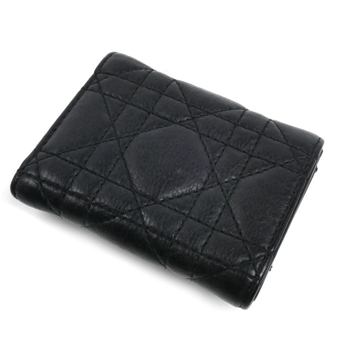 Dior ディオール カロ ヴェロニア 三つ折り財布 ブラック S5251UWHC_M900 レディース【中古】