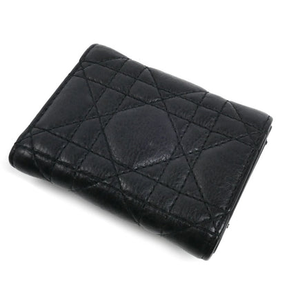Dior ディオール カロ ヴェロニア 三つ折り財布 ブラック S5251UWHC_M900 レディース【中古】