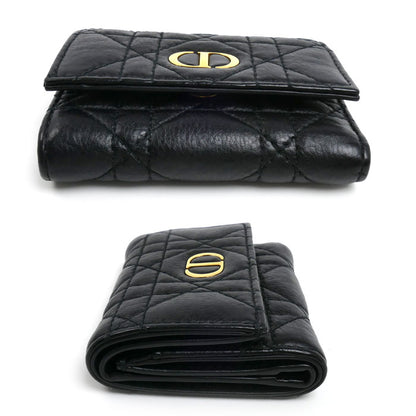 Dior ディオール カロ ヴェロニア 三つ折り財布 ブラック S5251UWHC_M900 レディース【中古】