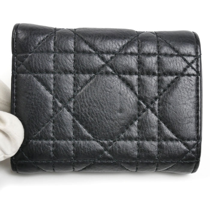 Dior ディオール カロ ヴェロニア 三つ折り財布 ブラック S5251UWHC_M900 レディース【中古】