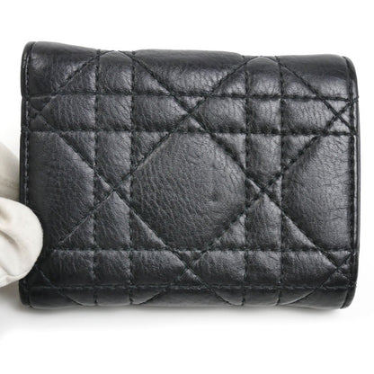 Dior ディオール カロ ヴェロニア 三つ折り財布 ブラック S5251UWHC_M900 レディース【中古】