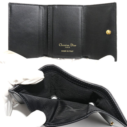 Dior ディオール カロ ヴェロニア 三つ折り財布 ブラック S5251UWHC_M900 レディース【中古】