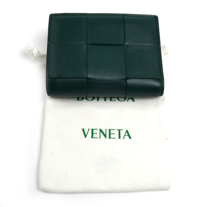 BOTTEGAVENETA ボッテガヴェネタ カセット スモール 二つ折り財布 エメラルドグリーン 742698VCQC43049 レディース【中古】