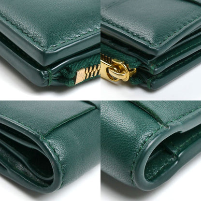 BOTTEGAVENETA ボッテガヴェネタ カセット スモール 二つ折り財布 エメラルドグリーン 742698VCQC43049 レディース【中古】