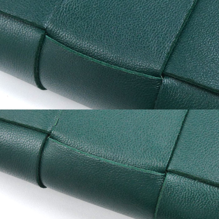 BOTTEGAVENETA ボッテガヴェネタ カセット スモール 二つ折り財布 エメラルドグリーン 742698VCQC43049 レディース【中古】