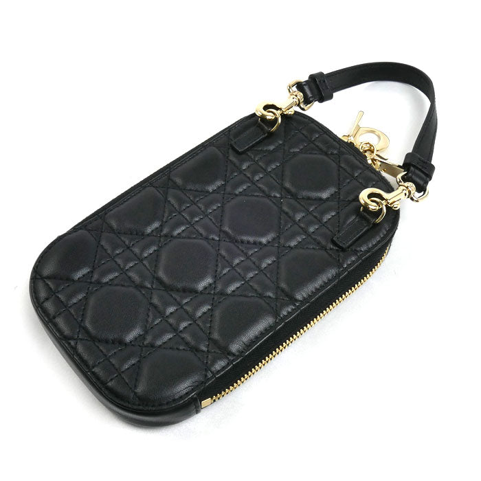 Dior ディオール カナージュ フォンポーチ ショルダーバッグ ブラック S0872ONMJ_M900 レディース【中古】