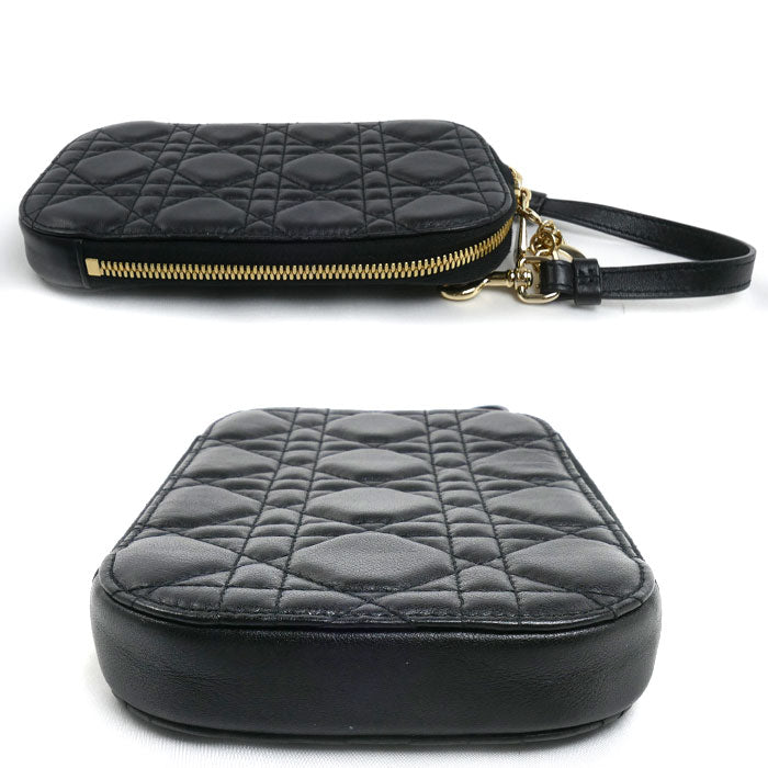Dior ディオール カナージュ フォンポーチ ショルダーバッグ ブラック S0872ONMJ_M900 レディース【中古】