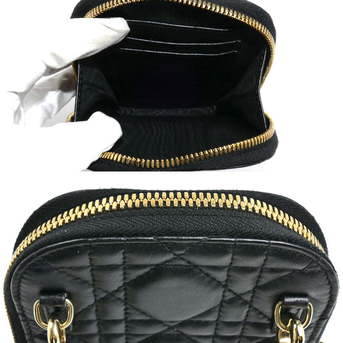 Dior ディオール カナージュ フォンポーチ ショルダーバッグ ブラック S0872ONMJ_M900 レディース【中古】
