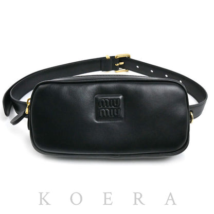 Miu Miu ミュウ ミュウ ロゴ ボディバッグ ブラック DNP104 2E6Y F0002 レディース【中古】【美品】