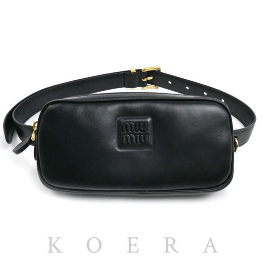 Miu Miu ミュウ ミュウ ロゴ ボディバッグ ブラック DNP104 2E6Y F0002 レディース【中古】【美品】