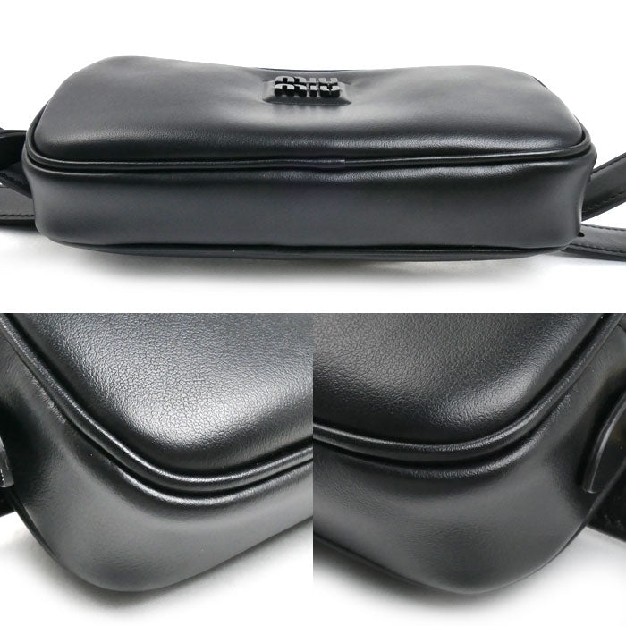 Miu Miu ミュウ ミュウ ロゴ ボディバッグ ブラック DNP104 2E6Y F0002 レディース【中古】【美品】