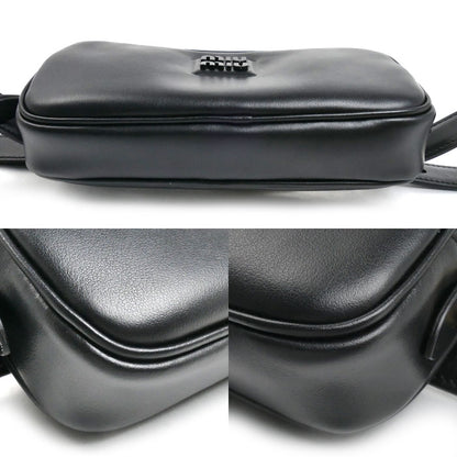 Miu Miu ミュウ ミュウ ロゴ ボディバッグ ブラック DNP104 2E6Y F0002 レディース【中古】【美品】