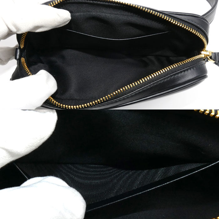 Miu Miu ミュウ ミュウ ロゴ ボディバッグ ブラック DNP104 2E6Y F0002 レディース【中古】【美品】