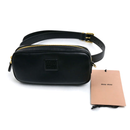 Miu Miu ミュウ ミュウ ロゴ ボディバッグ ブラック DNP104 2E6Y F0002 レディース【中古】【美品】