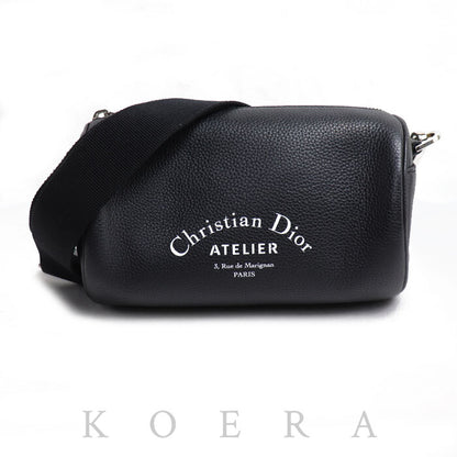 Dior ディオール アトリエローラー ミニドラム ショルダーバッグ ブラック 1ATPO061_H03E レディース【中古】