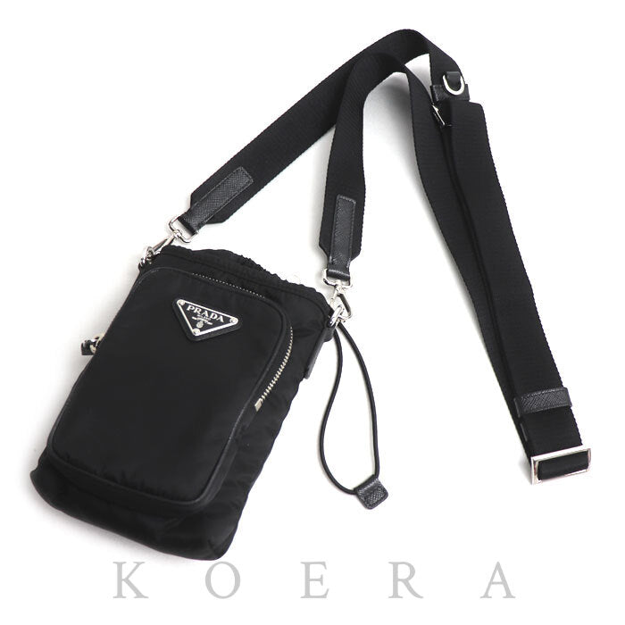 PRADA プラダ Re-Nylon スマートフォンケース ショルダーバッグ ブラック 2ZH155_2DMI_F0002 IC レディース【中古】