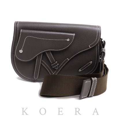 Dior ディオール サドル ボディバッグ ブラウングレー 1ADPO095YKY ユニセックス【中古】