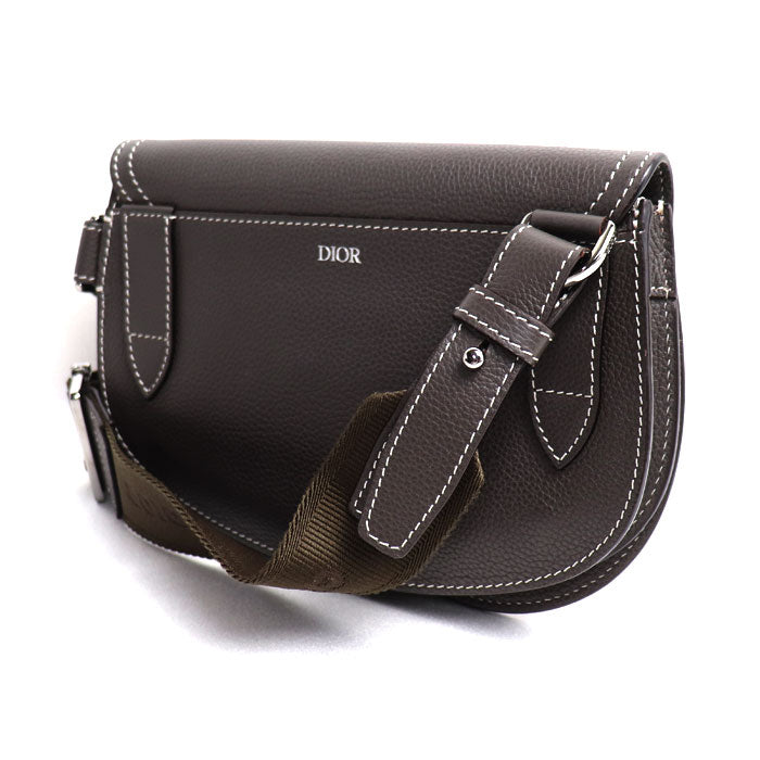 Dior ディオール サドル ボディバッグ ブラウングレー 1ADPO095YKY ユニセックス【中古】