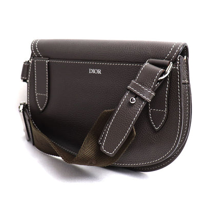 Dior ディオール サドル ボディバッグ ブラウングレー 1ADPO095YKY ユニセックス【中古】