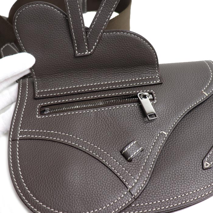 Dior ディオール サドル ボディバッグ ブラウングレー 1ADPO095YKY ユニセックス【中古】