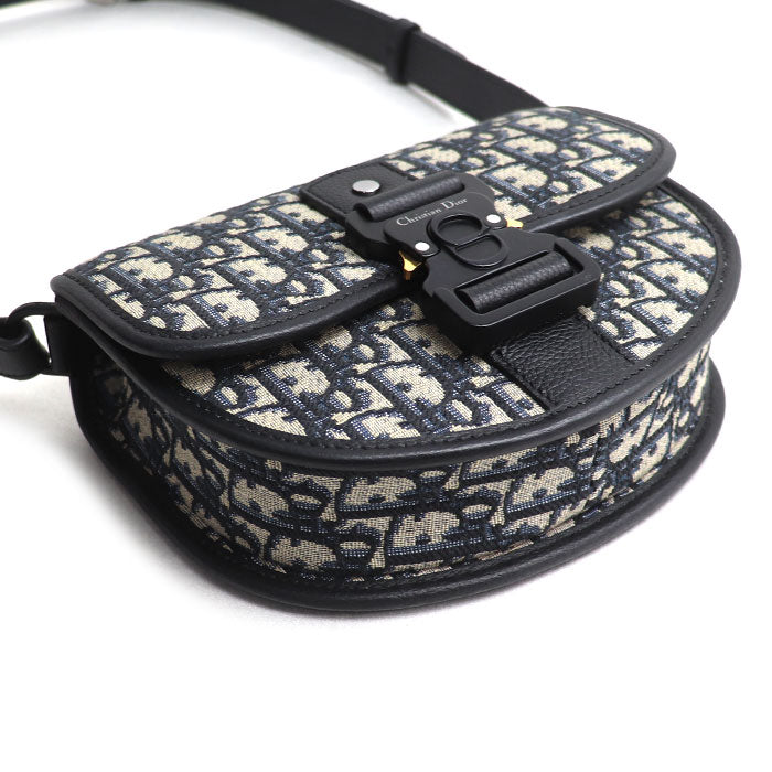 Dior ディオール ギャロップ オブリーク ジャカード ショルダーバッグ ネイビー 1ADPO033YKY メンズ【中古】【美品】