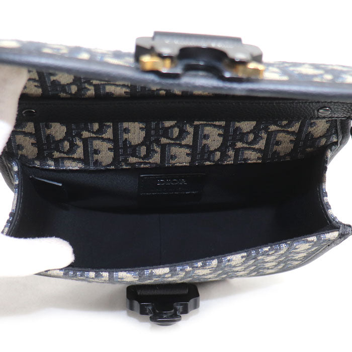 Dior ディオール ギャロップ オブリーク ジャカード ショルダーバッグ ネイビー 1ADPO033YKY メンズ【中古】【美品】