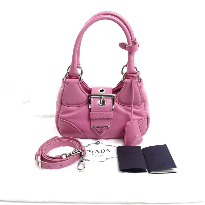 PRADA プラダ ムーン Re-Edition 2002 2Wayショルダーバッグ ピンク 1BA381_2DYI_F0410 レディース【中古】【美品】