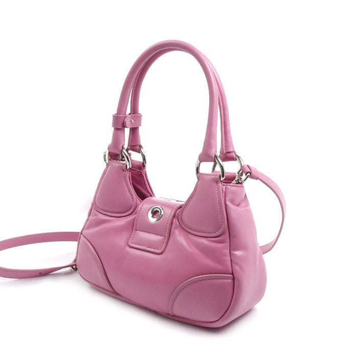 PRADA プラダ ムーン Re-Edition 2002 2Wayショルダーバッグ ピンク 1BA381_2DYI_F0410 レディース【中古】【美品】