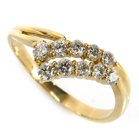 K18YG イエローゴールド リング・指輪 ダイヤモンド0.30ct 8号 1.8g レディース【中古】