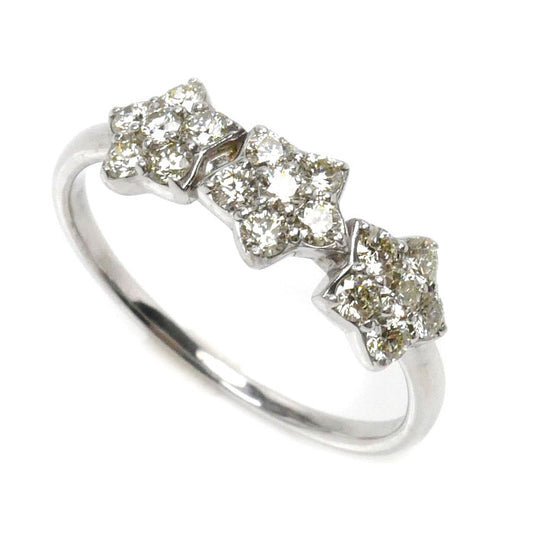 K18WG ホワイトゴールド スター リング・指輪 ダイヤモンド0.44ct 12.5号 2.5g レディース【中古】【美品】