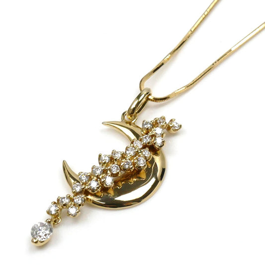 K18YG イエローゴールド アルテミス Artemis ネックレス ダイヤモンド0.14ct/0.32ct 5.8g ～47cm レディース【中古】